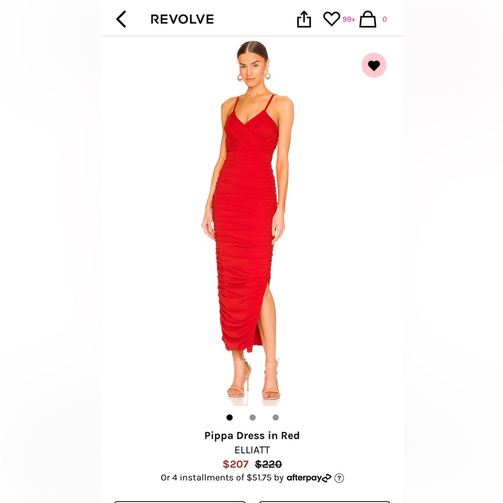 RED MIDI WEDDING GUEST DRESS- ELIATT PIPPA